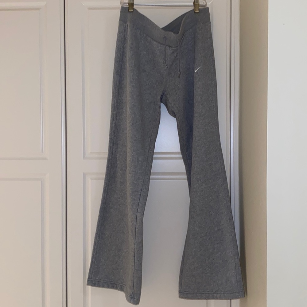 Nike Sweatpants—Gray, Low-Rise, Flare Bottom